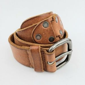 Club Monaco Made In Italy Brown Leather Belt 38